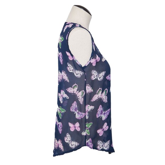 Baluoke Sheer Butterfly Tank, Butterfly Sleeveless Top, Sheer Top, Y2K - Medium - Picture 2 of 5